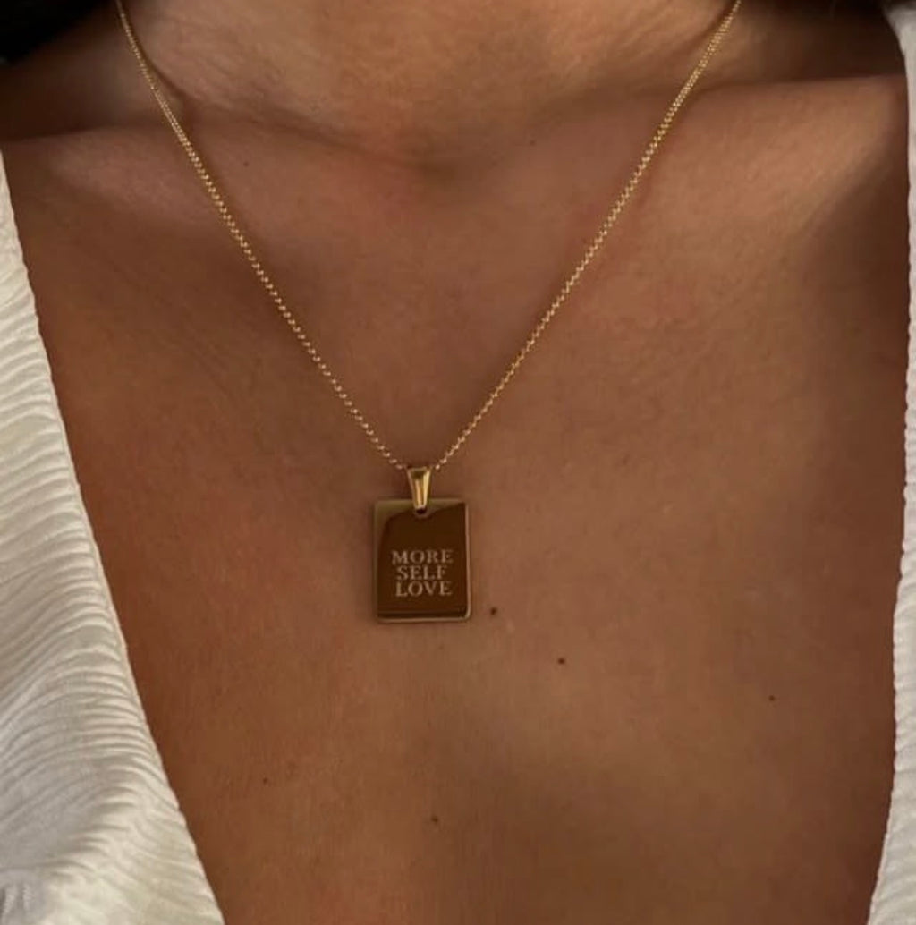 Stainless Steel Quote Necklace