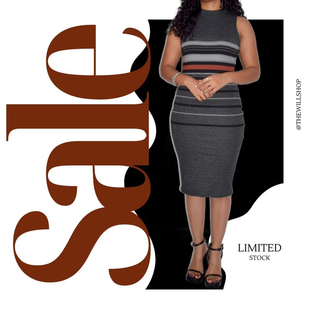 Stripe Midi Bodycon Dress