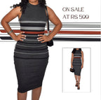 Stripe Midi Bodycon Dress