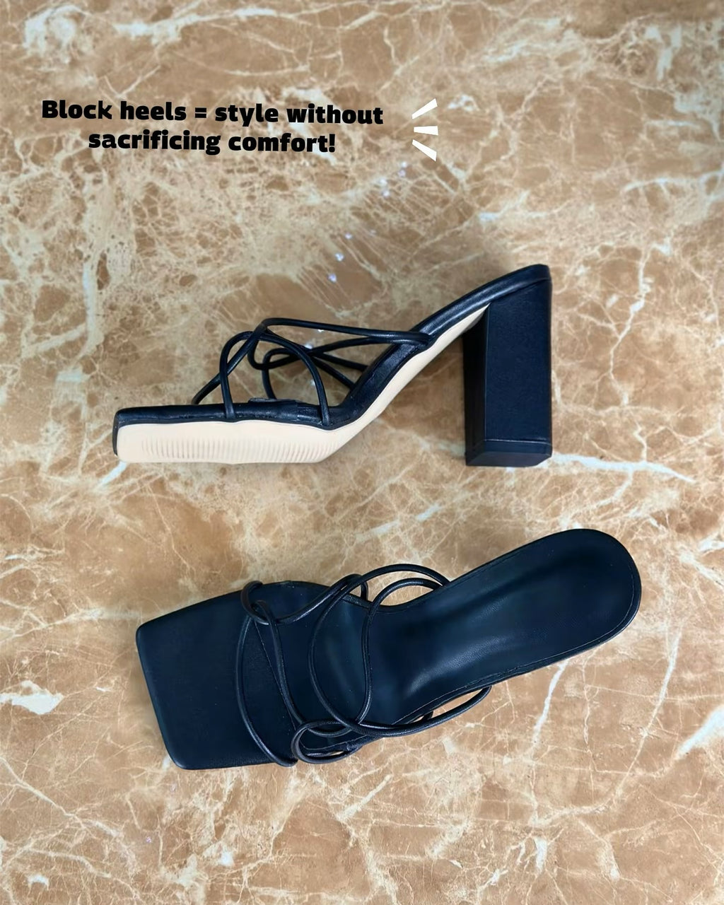 Strappy Square Heels