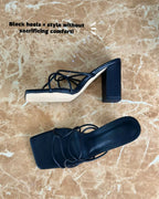 Strappy Square Heels