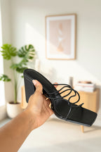Strappy Square Heels