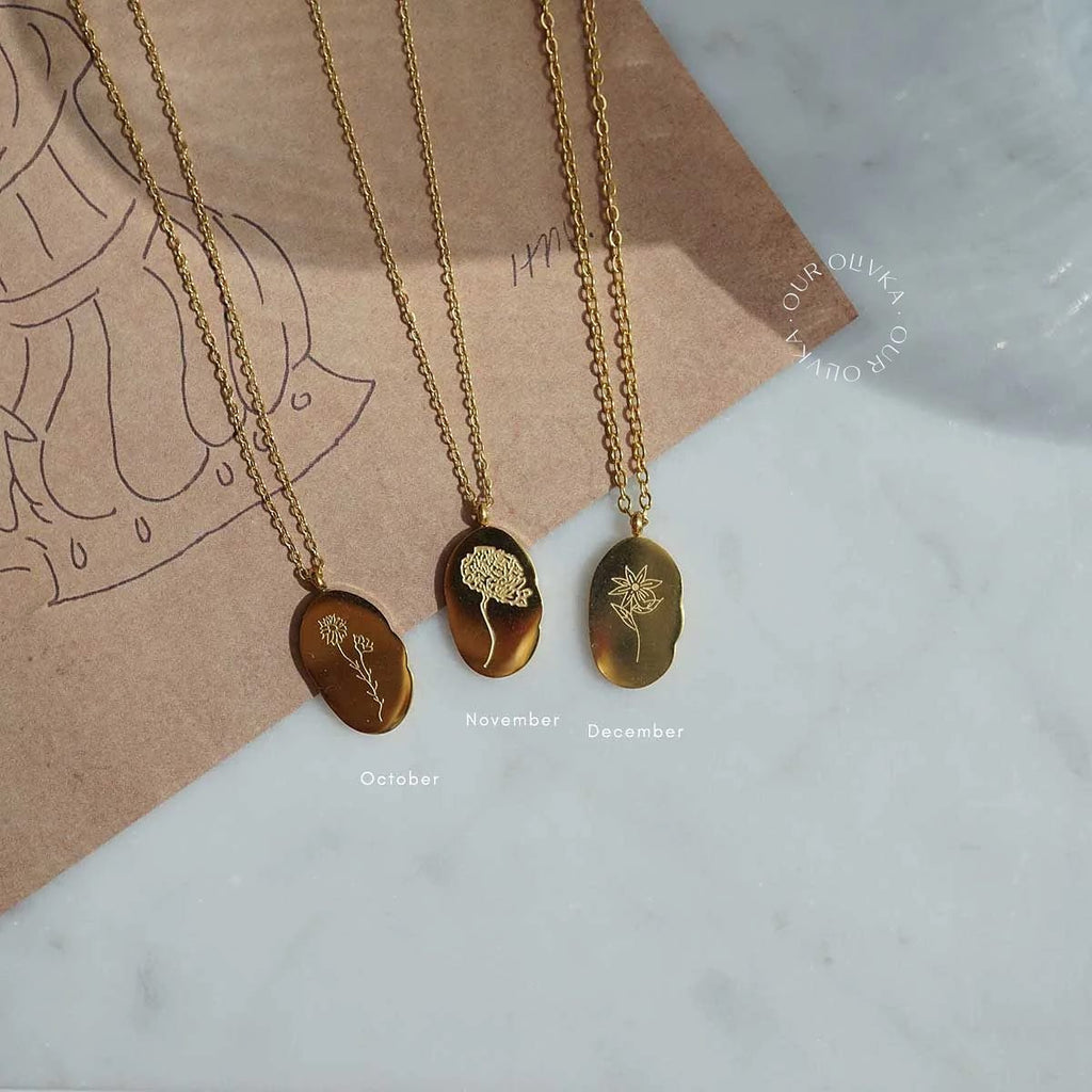 Birth Month Flower Necklace