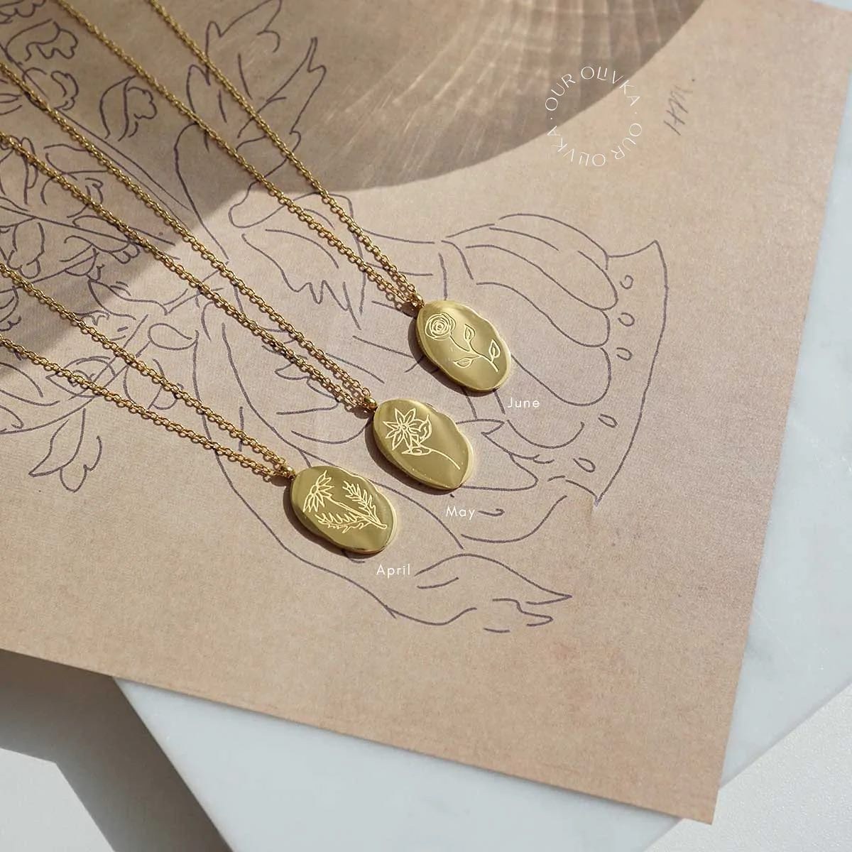 Birth Month Flower Necklace