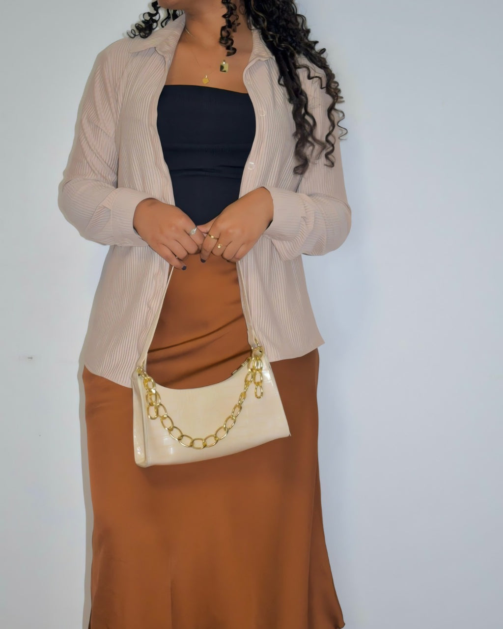 Midi Satin Skirt