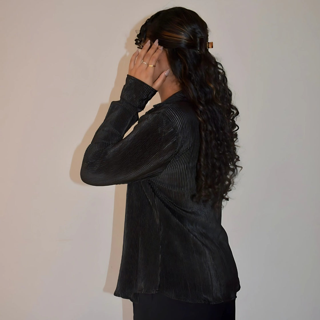 Everlight Pleated Shirt - Elegant Women's Pleated Shirt (Made in Mauritius)
