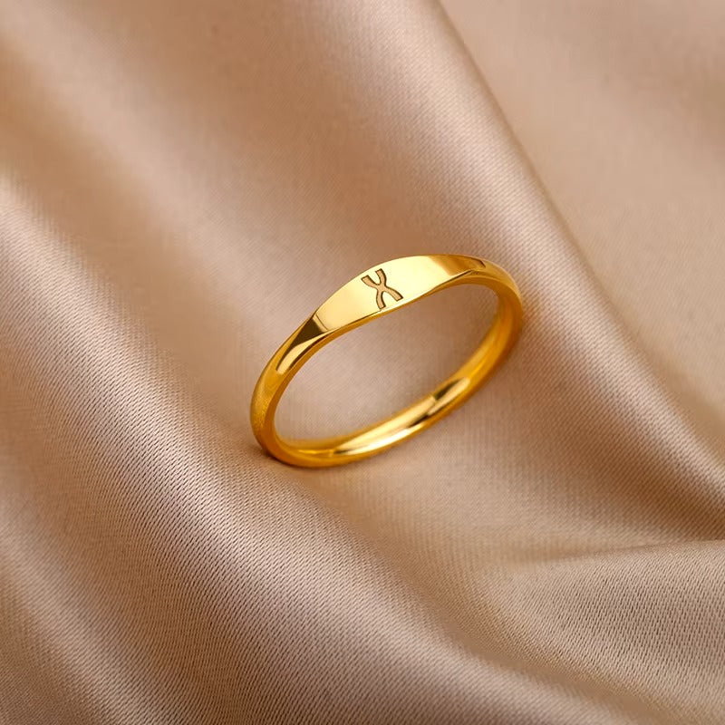 Initial Stainless Steel Ring – Minimal Personalized Ring