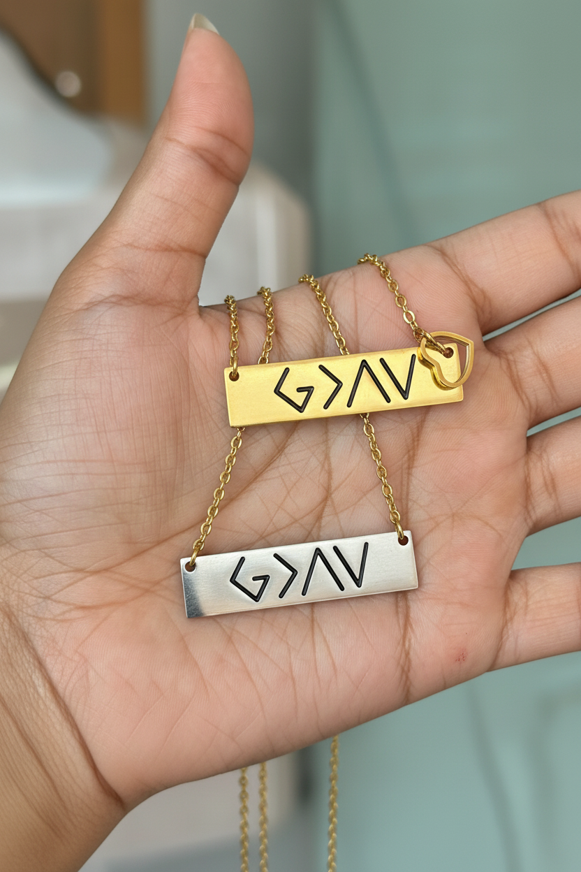 God Is Greater Than Your Highs & Lows Necklace – Faith Necklace
