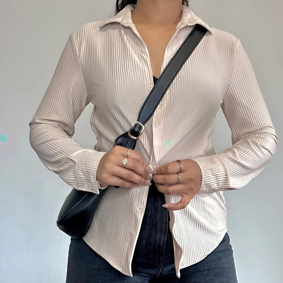 Everlight Pleated Shirt - Elegant Women's Pleated Shirt (Made in Mauritius)