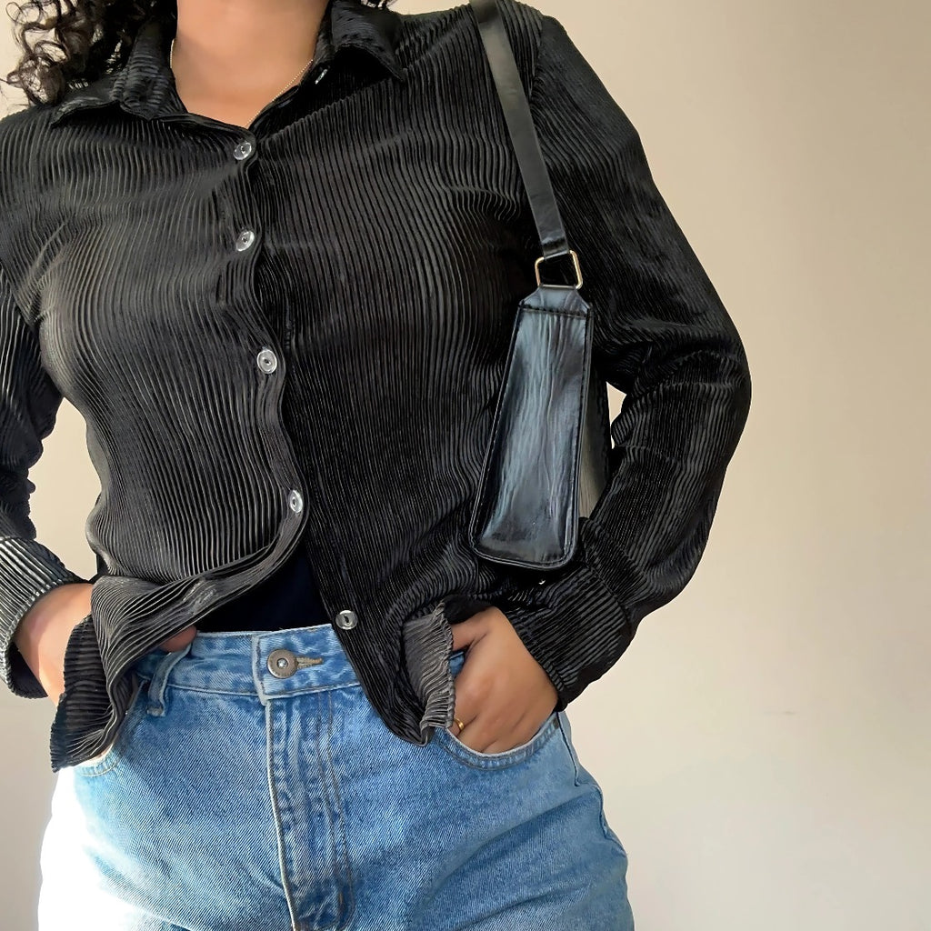 Everlight Pleated Shirt - Elegant Women's Pleated Shirt (Made in Mauritius)