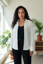 Everlight Pleated Shirt - Elegant Women's Pleated Shirt (Made in Mauritius)