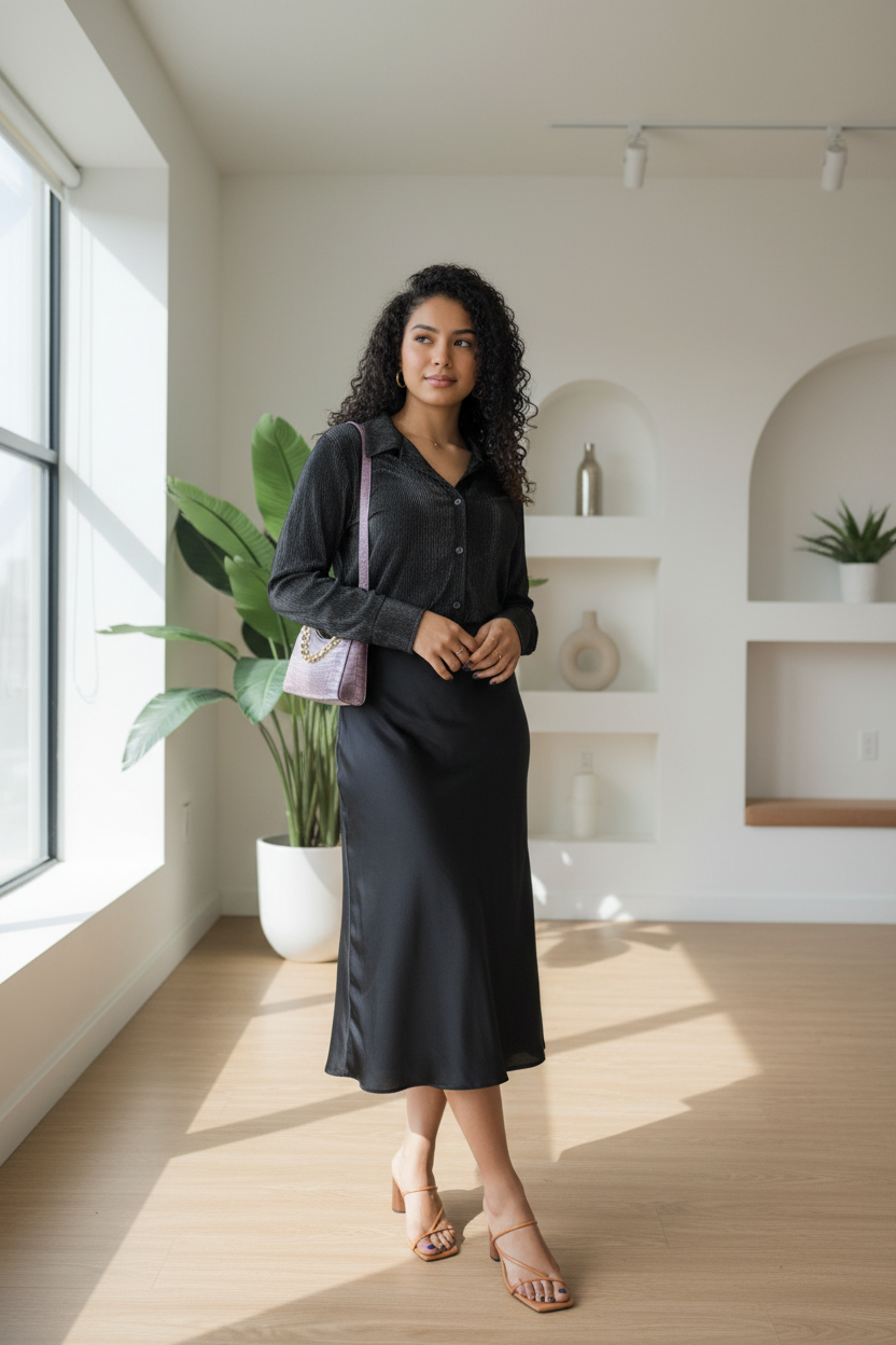 Everlight Pleated Shirt - Elegant Women's Pleated Shirt (Made in Mauritius)