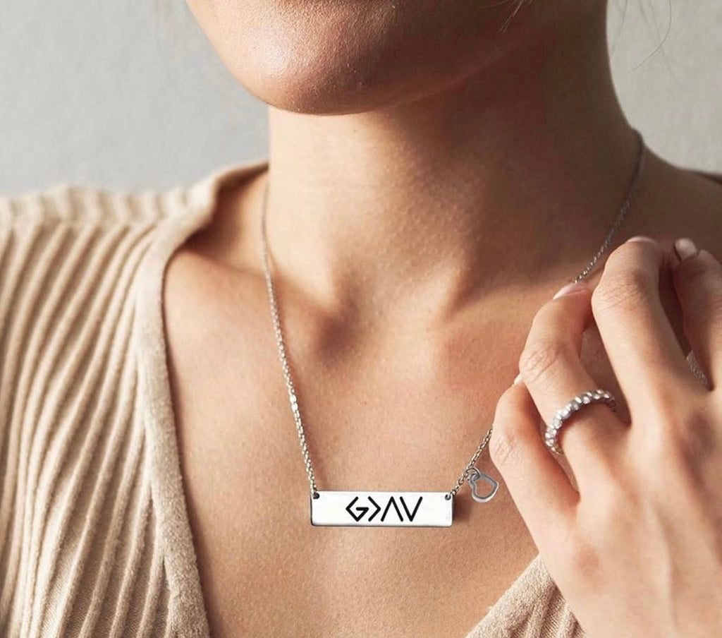 God Is Greater Than Your Highs & Lows Necklace – Faith Necklace