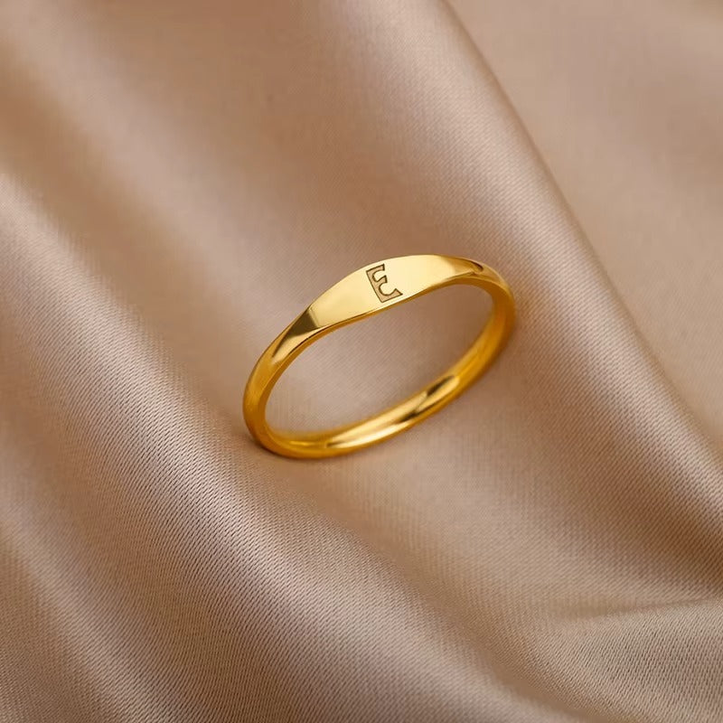 Initial Stainless Steel Ring – Minimal Personalized Ring