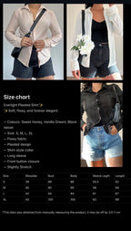 Everlight Pleated Shirt - Elegant Women's Pleated Shirt (Made in Mauritius)