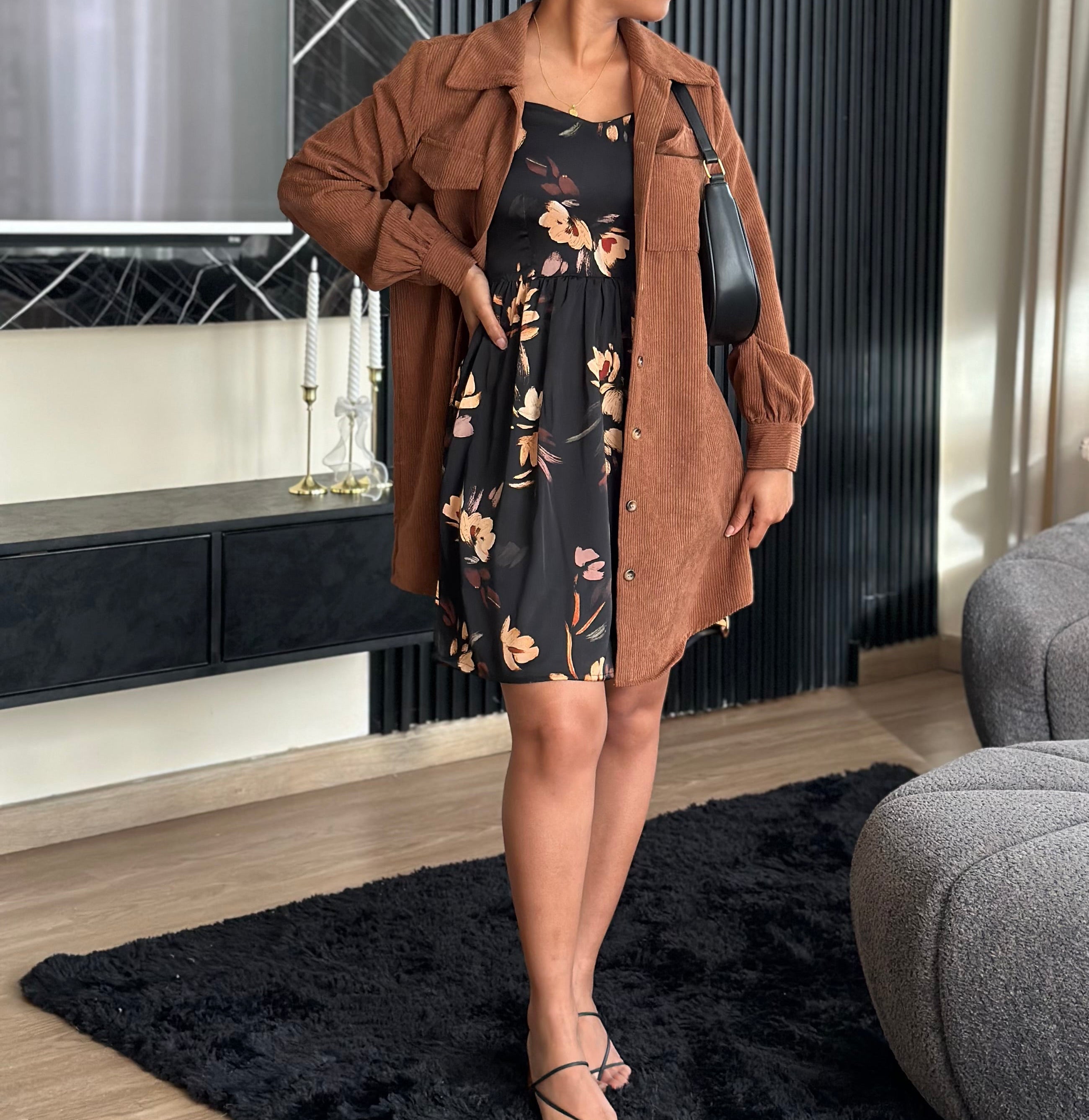 Floral Sweetheart Puff Sleeve Dress