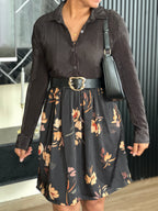 Floral Sweetheart Puff Sleeve Dress