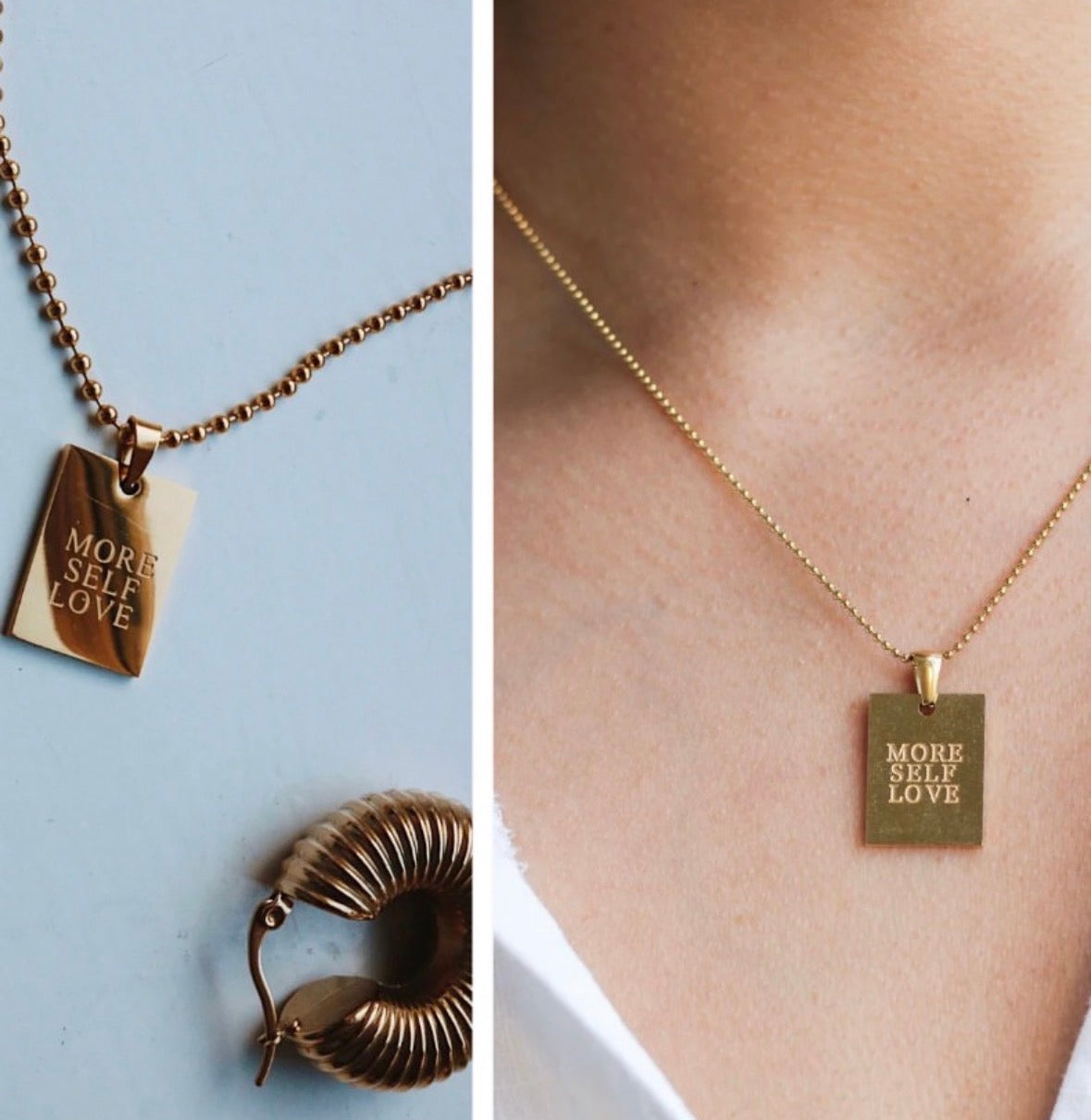 Stainless Steel Quote Necklace
