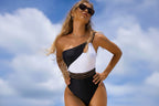 One Shoulder B&W Swimsuit