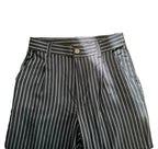 The Old Money Stripe Pant - Linen Pinstripe Wide Leg Trousers