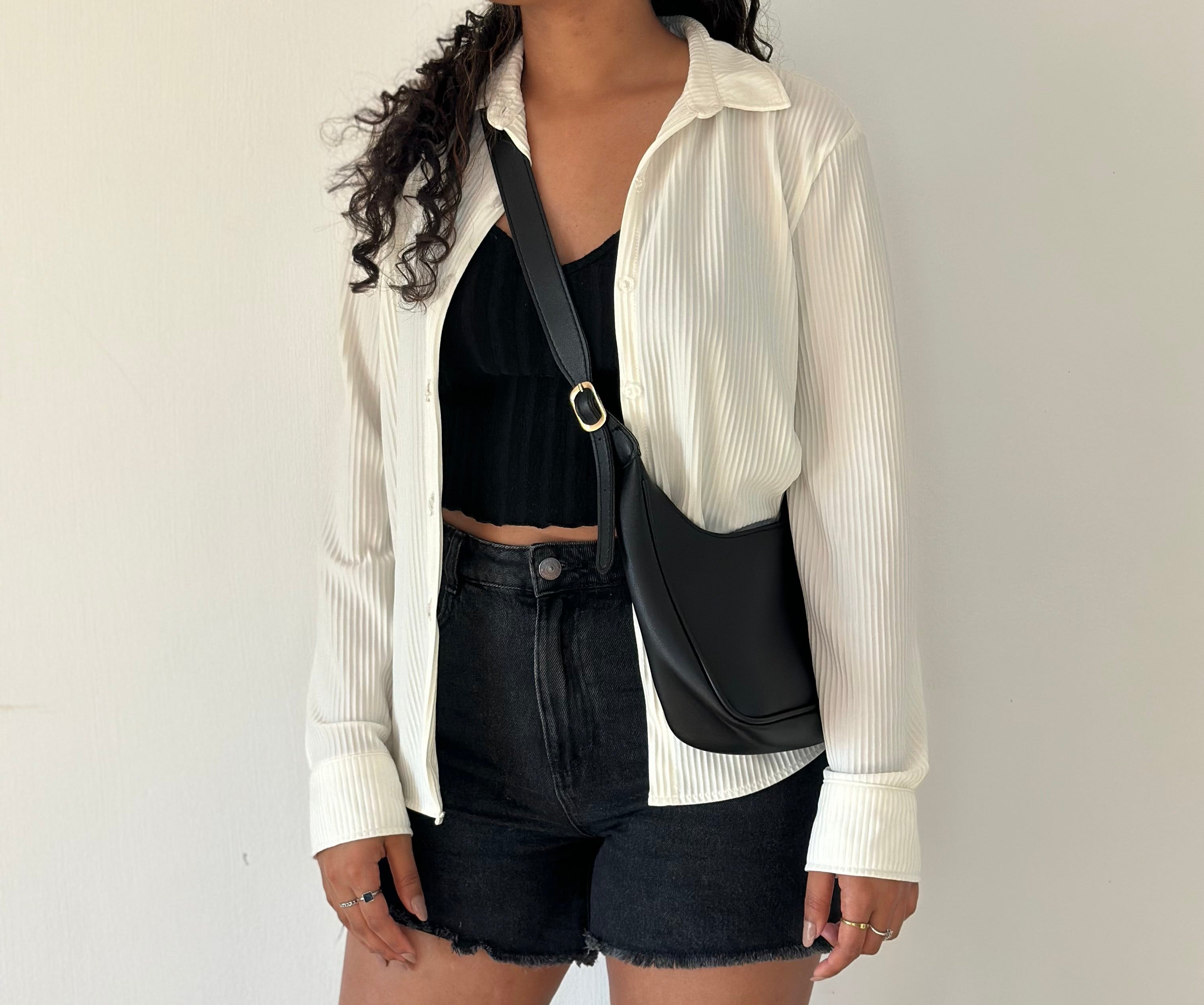 Everlight Pleated Shirt - Elegant Women's Pleated Shirt (Made in Mauritius)