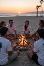 Beach bonfire with friends