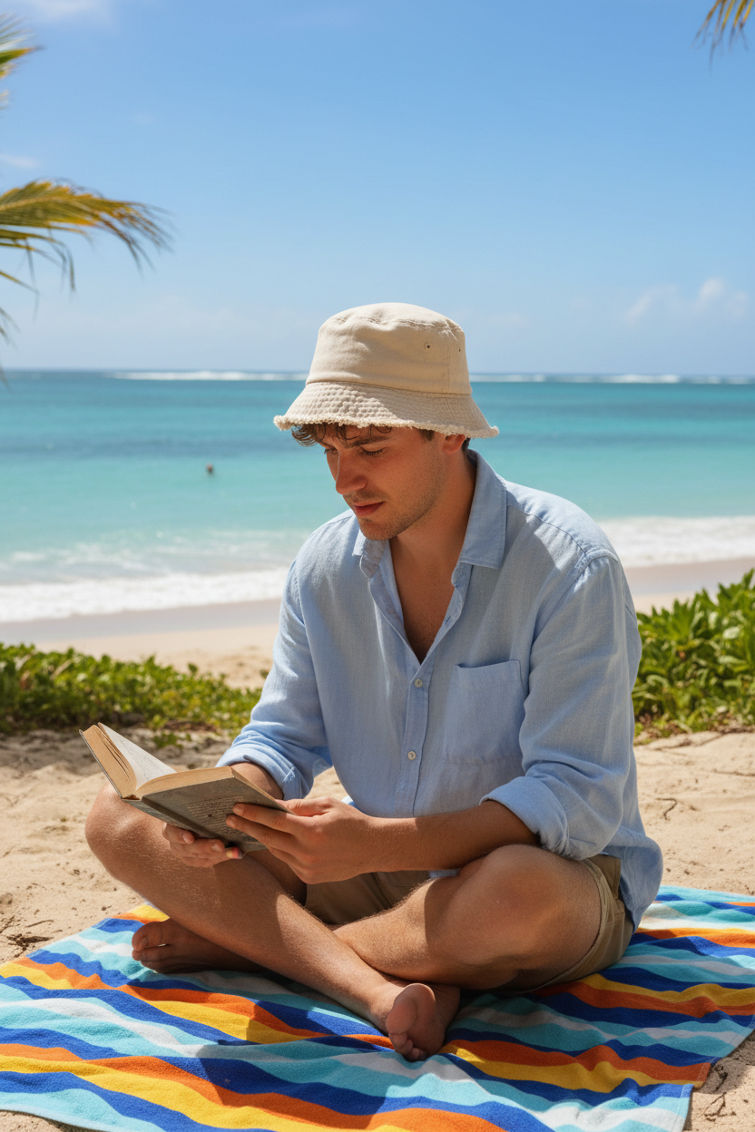 Beige bucket hat - beach
