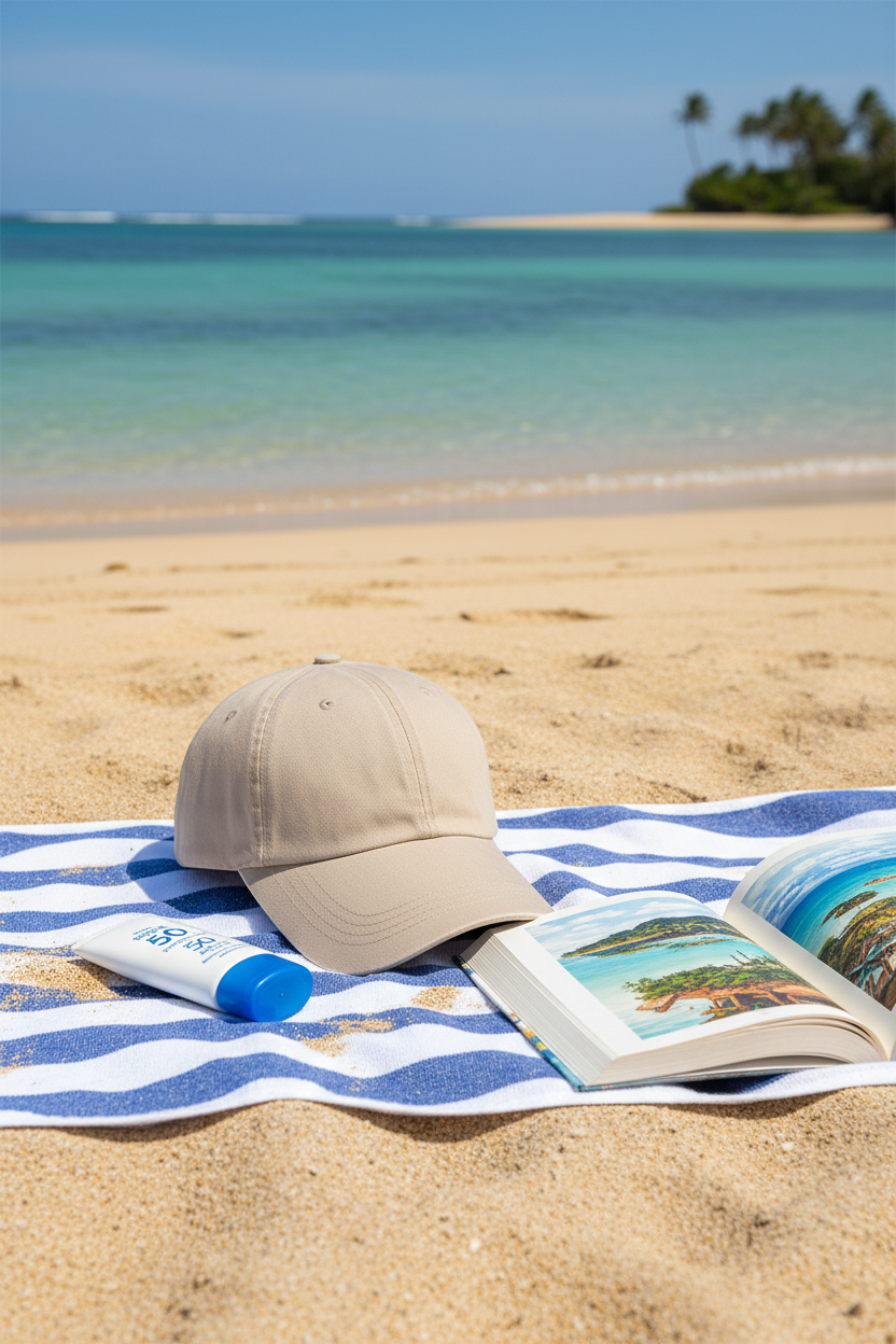Beige Cap Beach Towel
