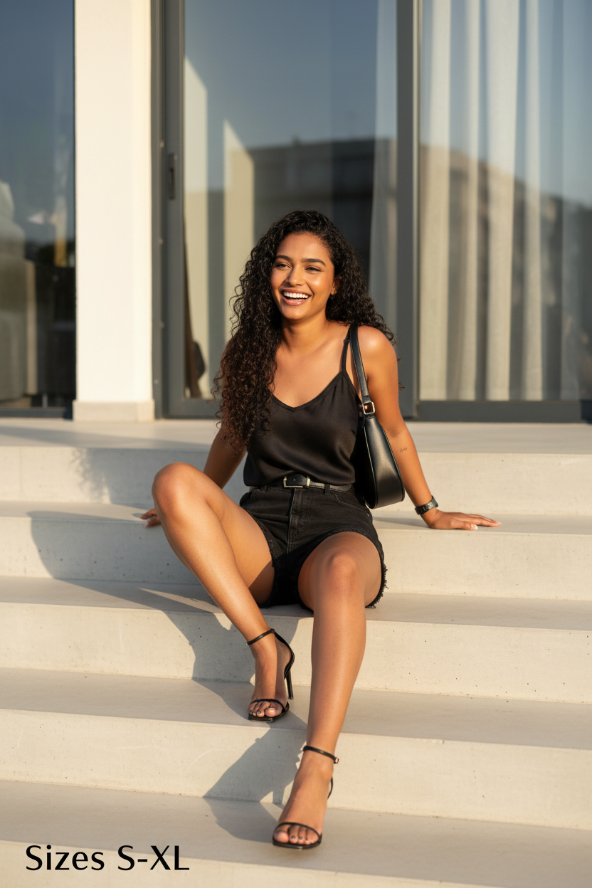 Black - Denim Shorts