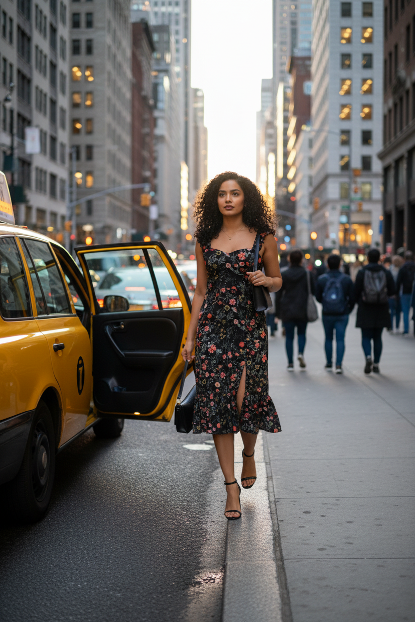Black Floral — City Street