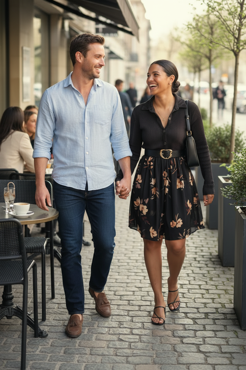 Black Floral - Husband Cobblestone Walk
