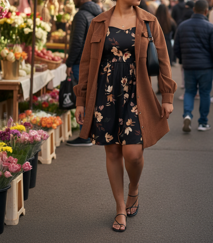 Black Floral - Shacket Spring