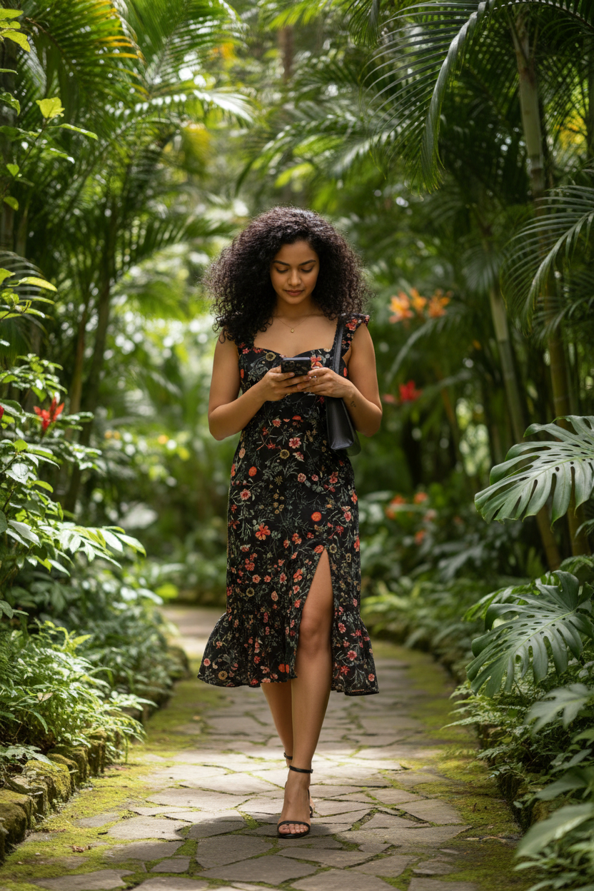 Black Floral — Tropical Garden