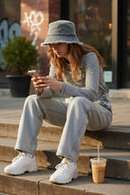 Blue Bucket Hat Steps