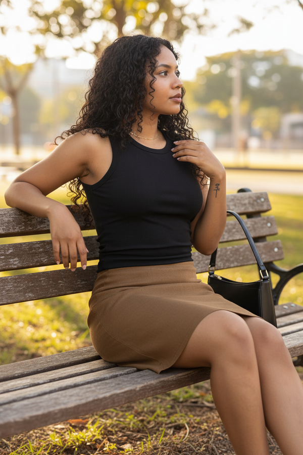 Brown Skirt Bench