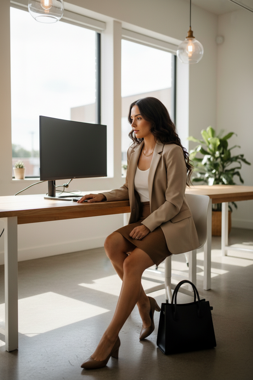 Brown Skirt Office 2