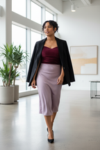 Burgundy Velvet Top – Office Blazer