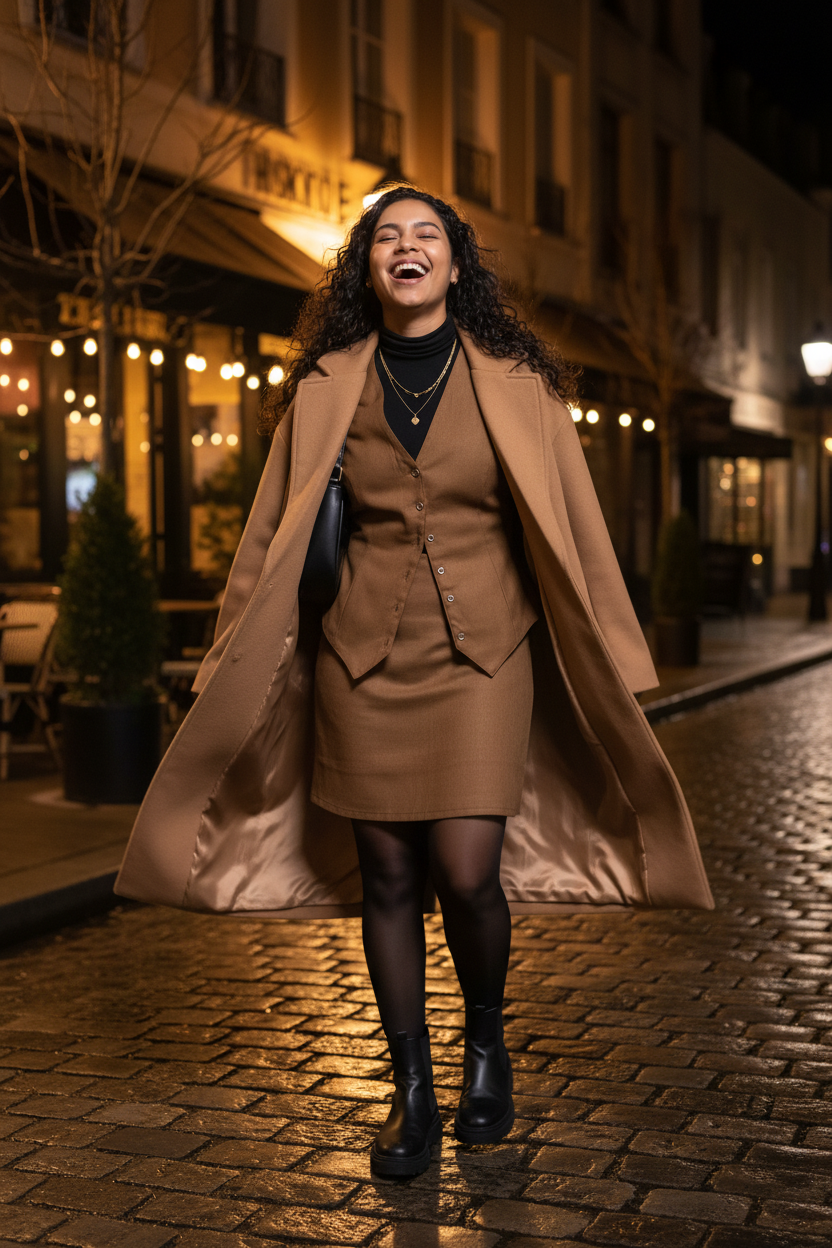Camel Co-ord - Happy Candid Winter Street