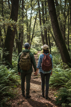 Couple Hiking Back View