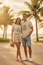 Couple wearing matching The Will Catchin Rays tees