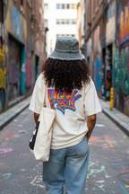 Curly Hair Blue Hat Street
