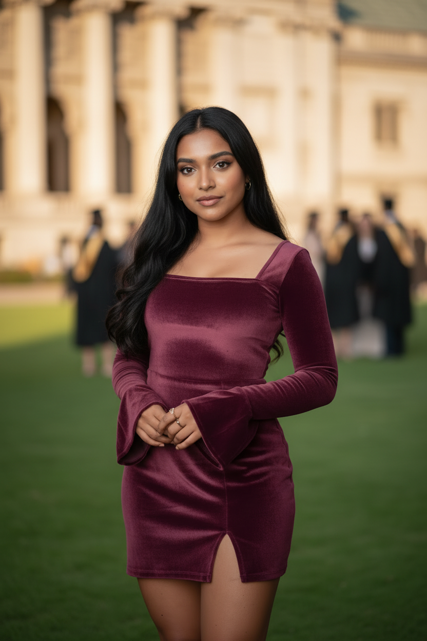 Graduation Burgundy Dress
