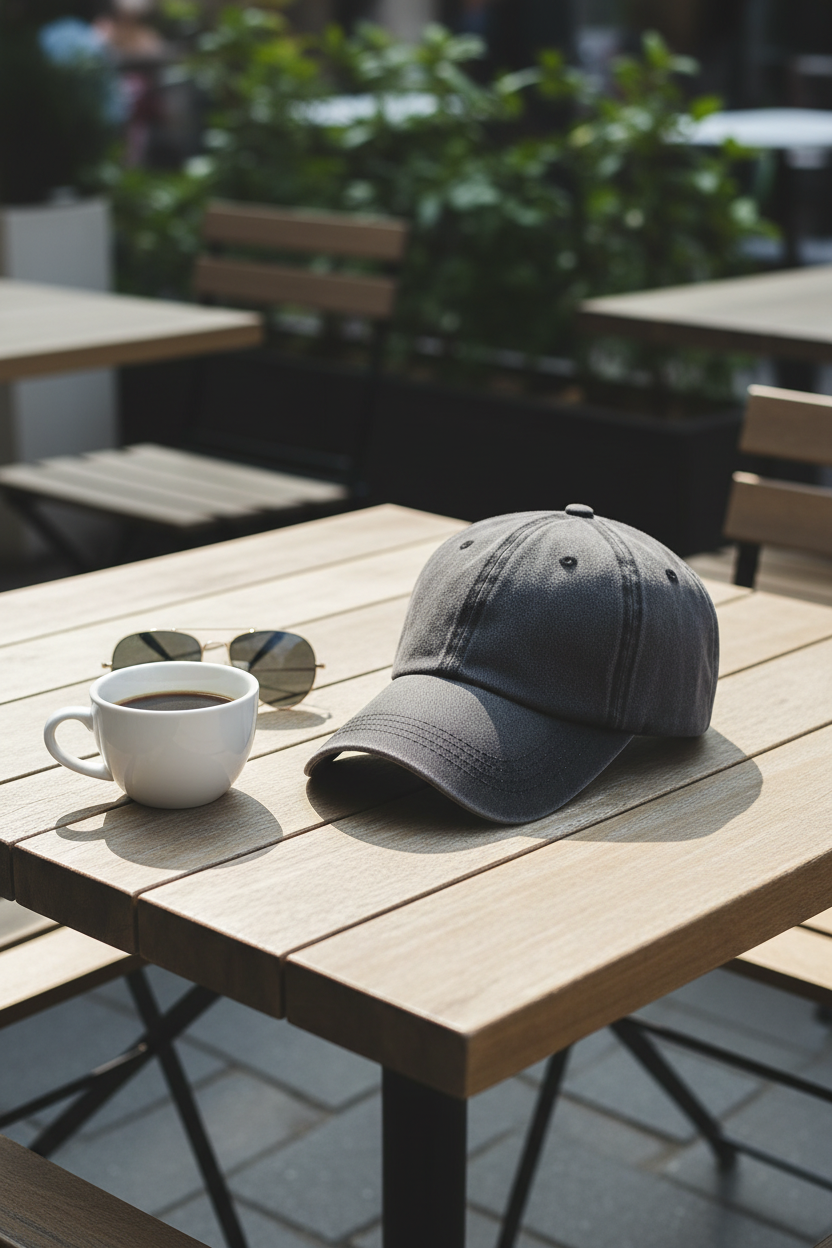 Grey Cap Flat Lay