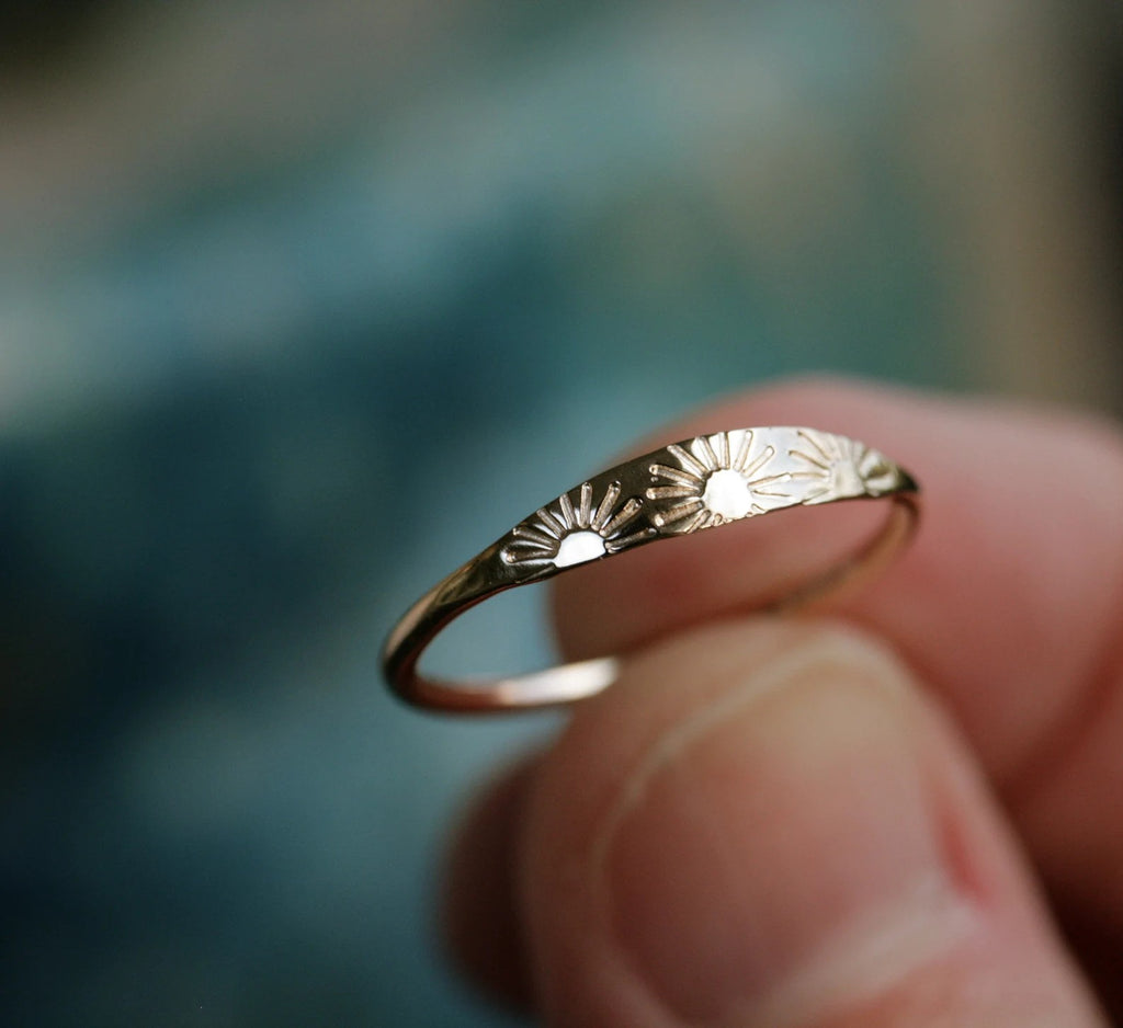 Sunshine Ring – Minimal Stainless Steel Sun Motif Ring