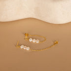 Triple Pearl Drop Earrings