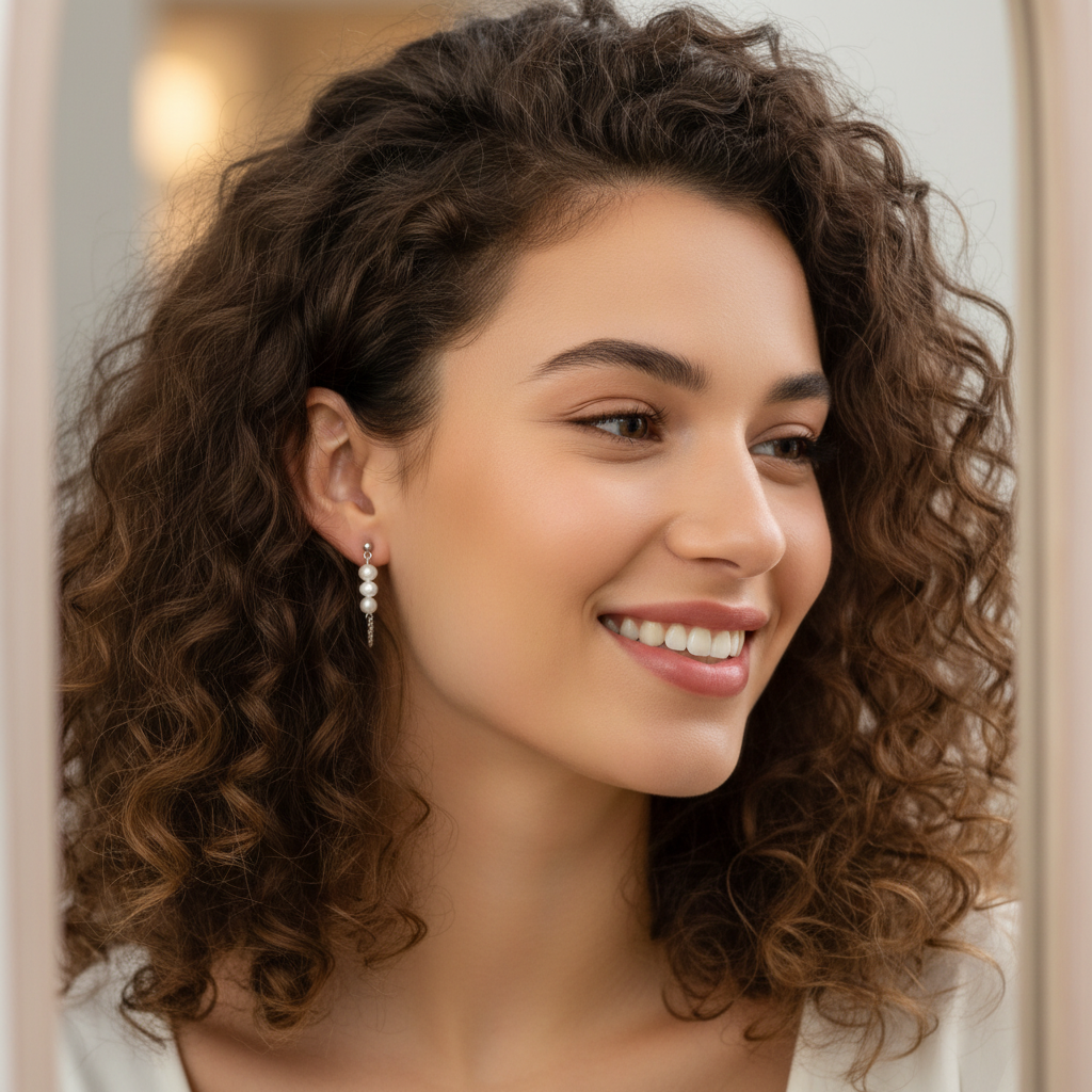 Triple Pearl Drop Earrings