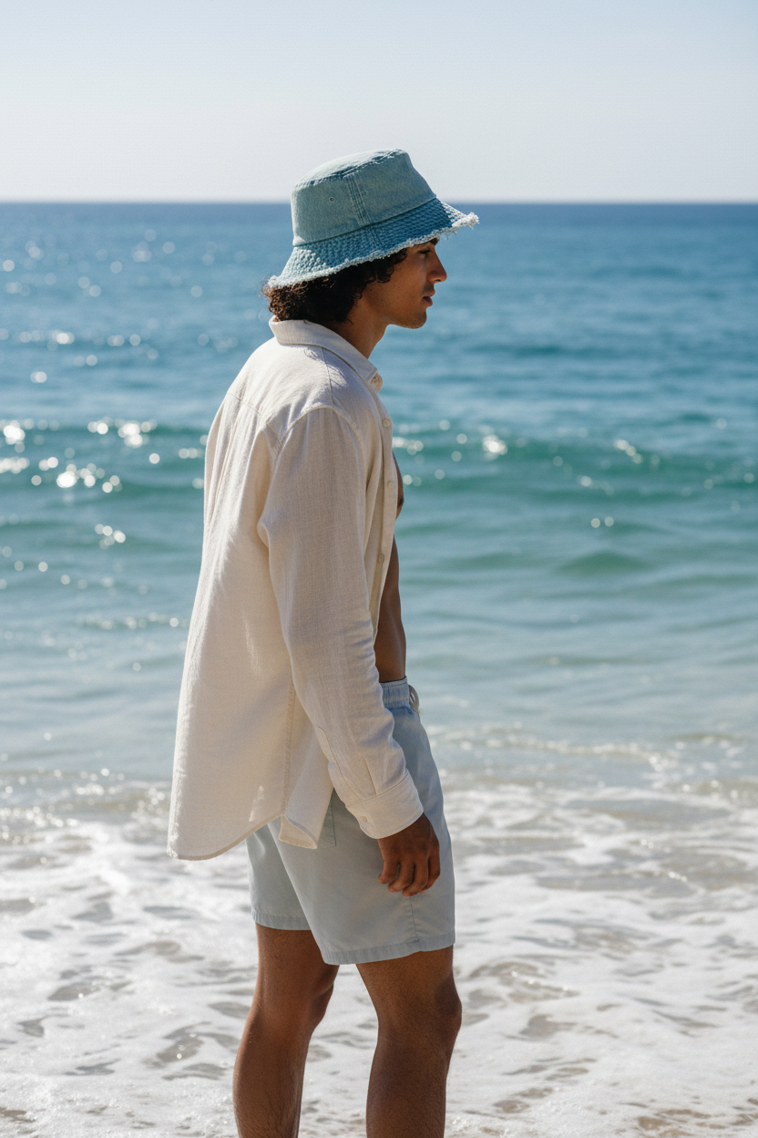 Light blue bucket hat - beach