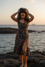 Midnight Blooms short midi coastal ad