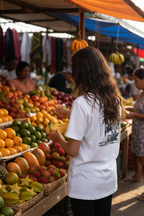 Person at outdoor market