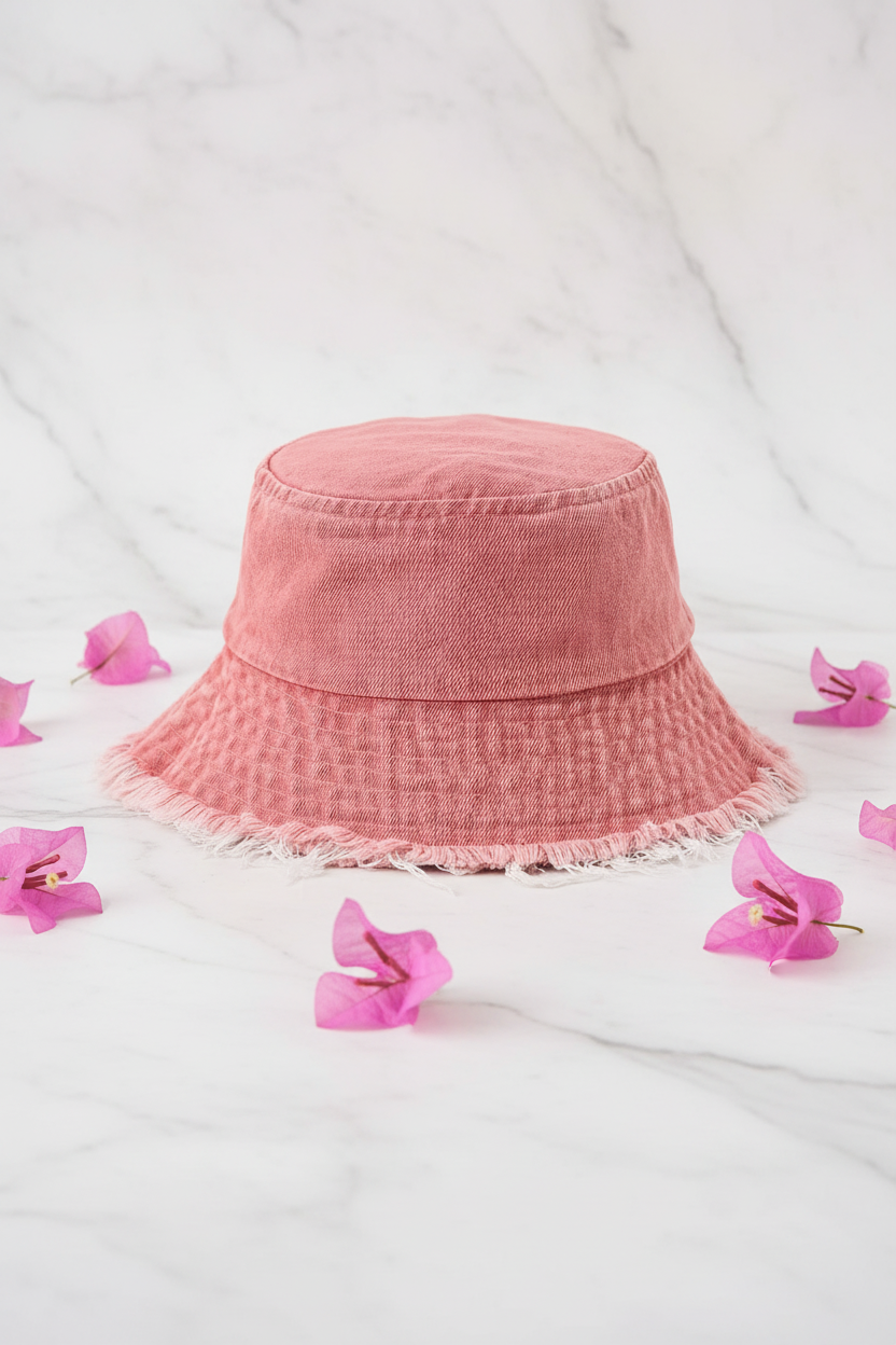 Pink bucket hat aesthetic